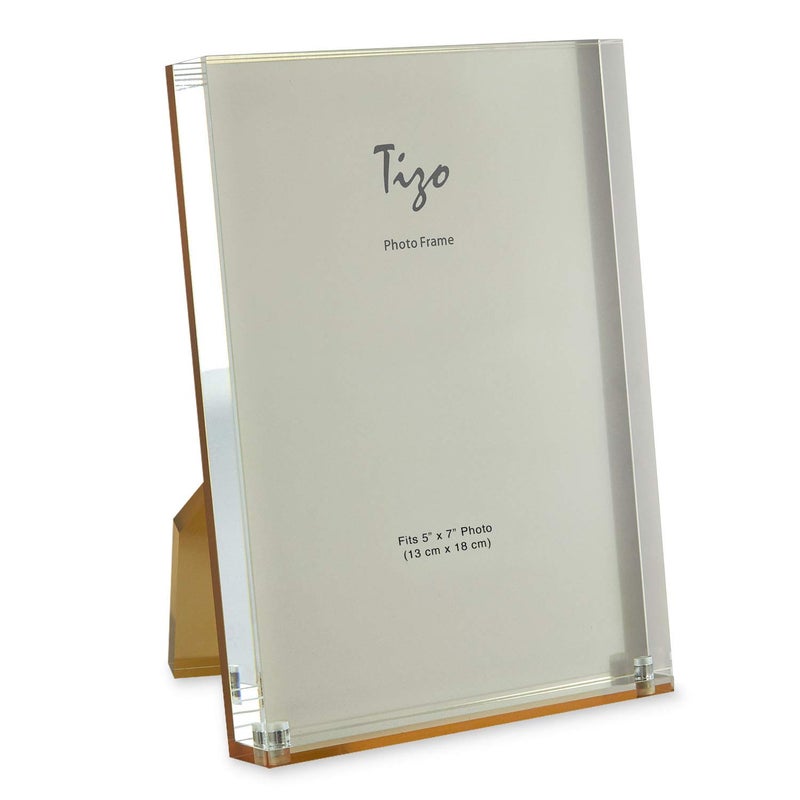 TIZO Design Vertical 5x7 Lucite Picture Frame, Durable 1 Inch Thick Clear Lucite & Magnetic Closures, Elegant & Practical Boutique Quality Photo Frame (Multiple Colors Available) - Image 1